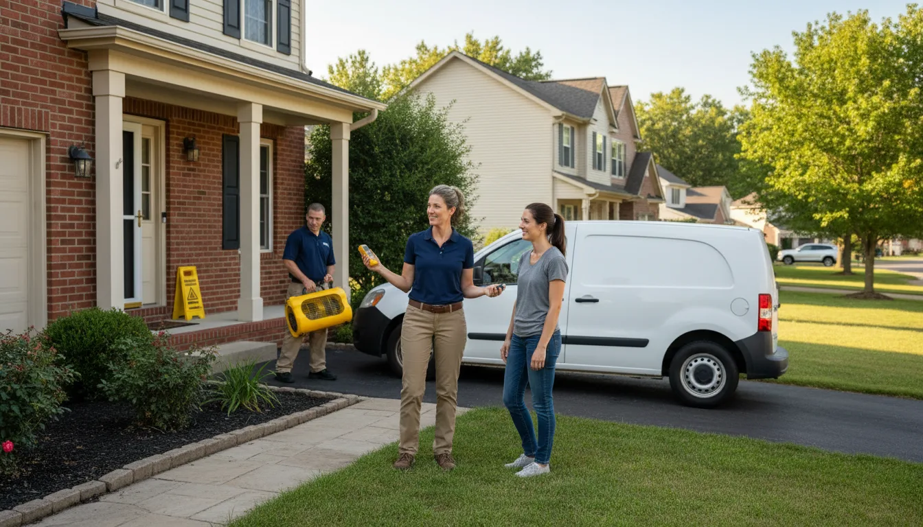 Residential water damage restoration in Meredosia, IL